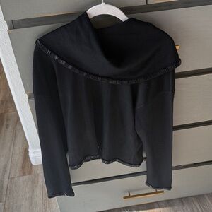 Elegant Off-the-Shoulder Black Sweater